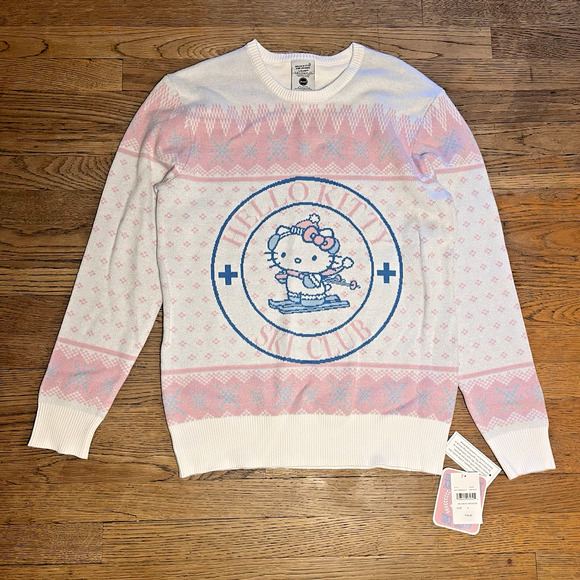 Hello Kitty and Friends Women Juniors Small Sweater Angel Intarsia Christmas $59 - Picture 2 of 16